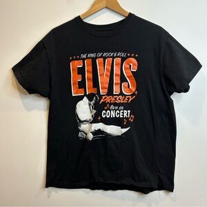 Elvis Presley King Of Rock N Roll Live In Concert T-Shirt Black